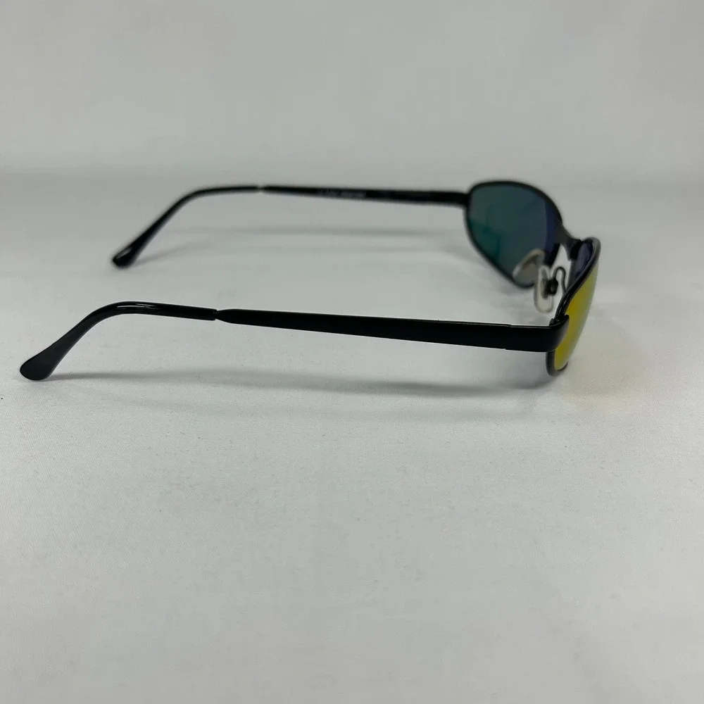 Deadstock Y2K Oval Matrix Sunglasses – Iridescent Orange Mirror Lenses